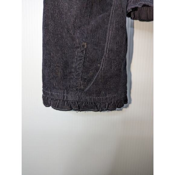 Vintage 90's Willi Smith Black Corduroy Cropped  Blazer Ruffle Trim Size 6 - Picture 9 of 10